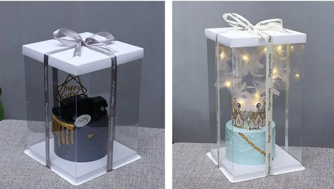 5 комплектов Прозрачная Круглая Коробка для выпечки бесцветная защитная пленка