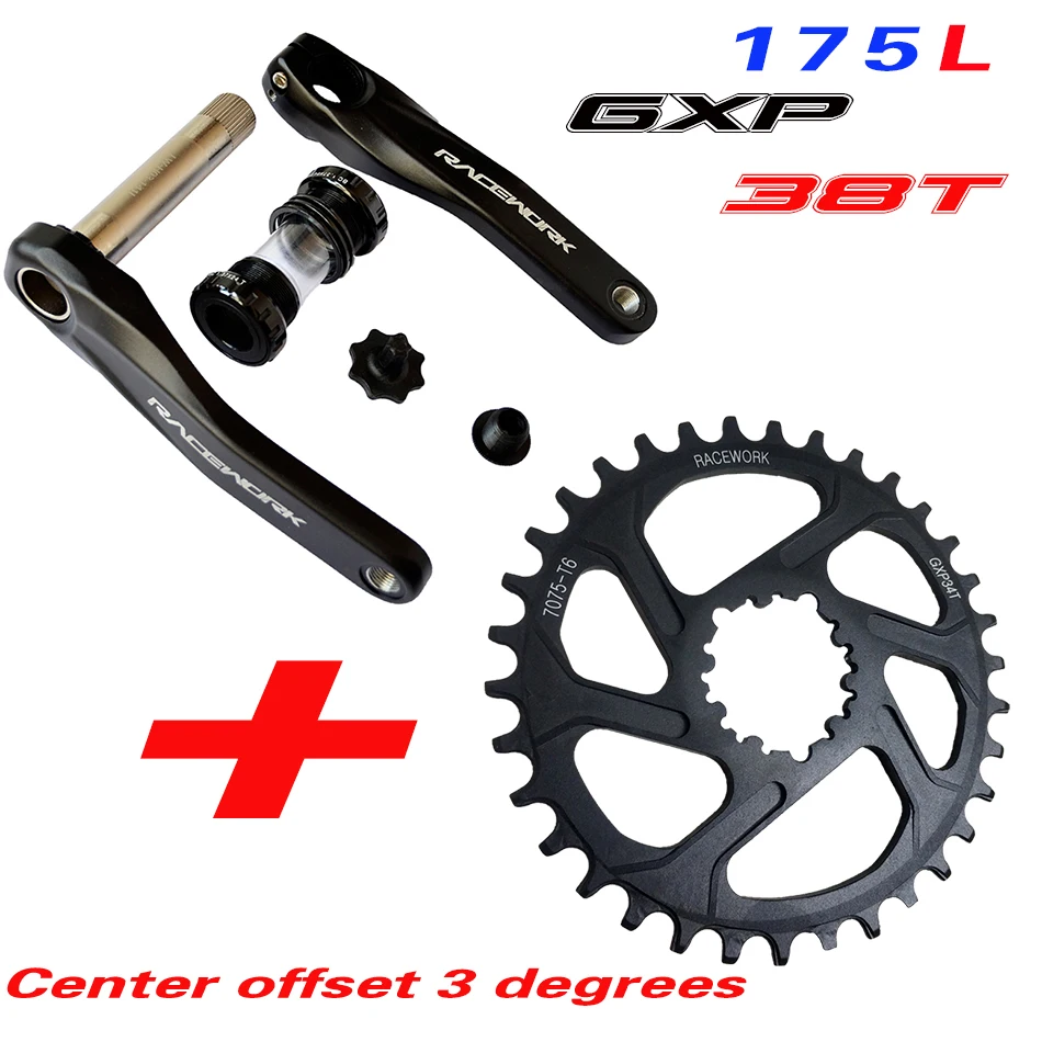 GXP38T 3degrees Fahrrad kurbel гоночный велосипед MTB GXP Kurbel алюминиевый легиер Mit Boden Kurbel 170 crank platte rot 32 T 34 T 36 T 38 T - Цвет: GXP38T 3degrees