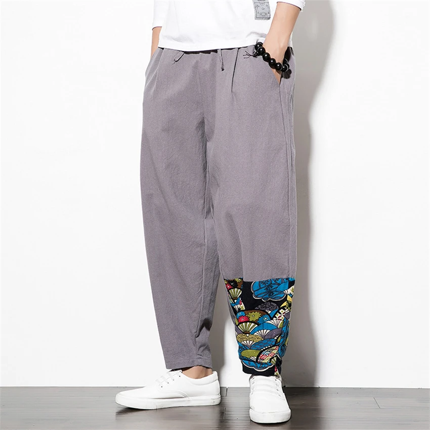 Джоггеры мужские в японском стиле модные леггинсы удобные хлопковые брюки из