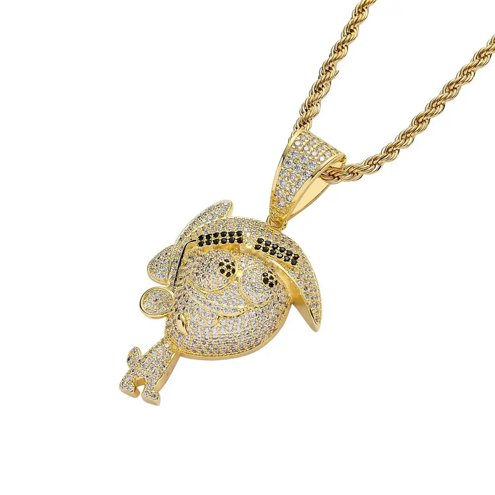 Ожерелье с подвеской из фианита в стиле хип-хоп | Украшения и аксессуары