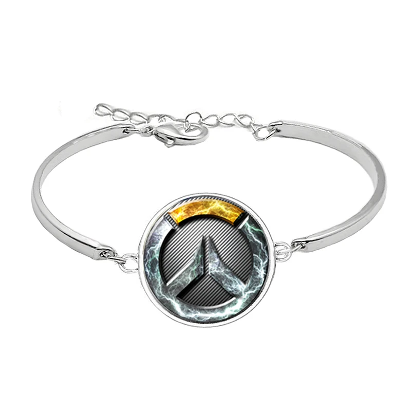 Игра OW браслеты логотип стекло кабошон Черный Плетеный Браслеты-кольца ручной