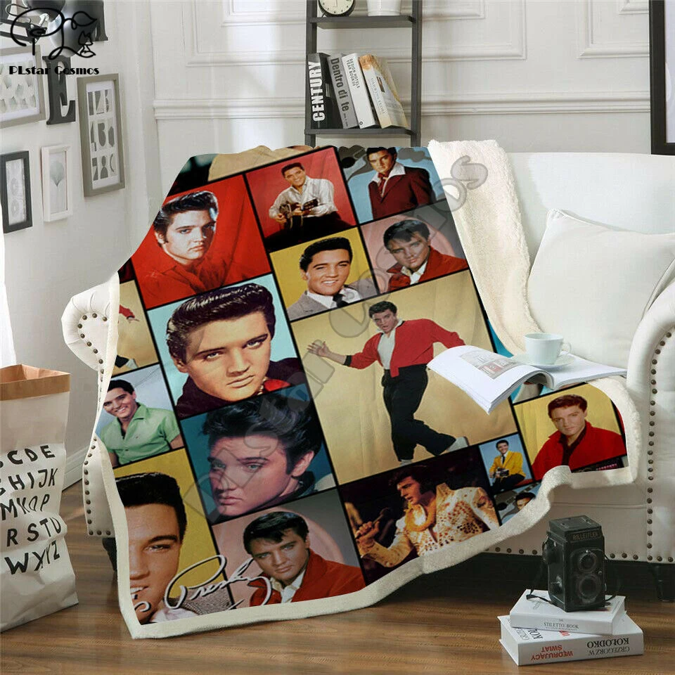 Новейшее одеяло Elvis singer с заплатками плюшевое 3d принтом для взрослых дивана шерпа
