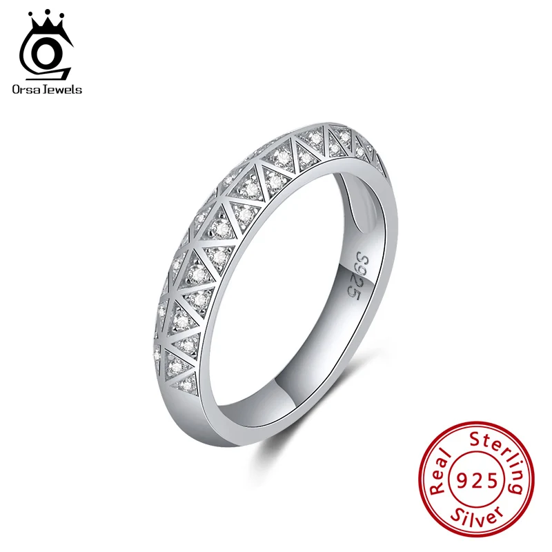 ORSA JEWELS натуральная 925 пробы серебряные кольца для женщин покрыто платиной Вечные