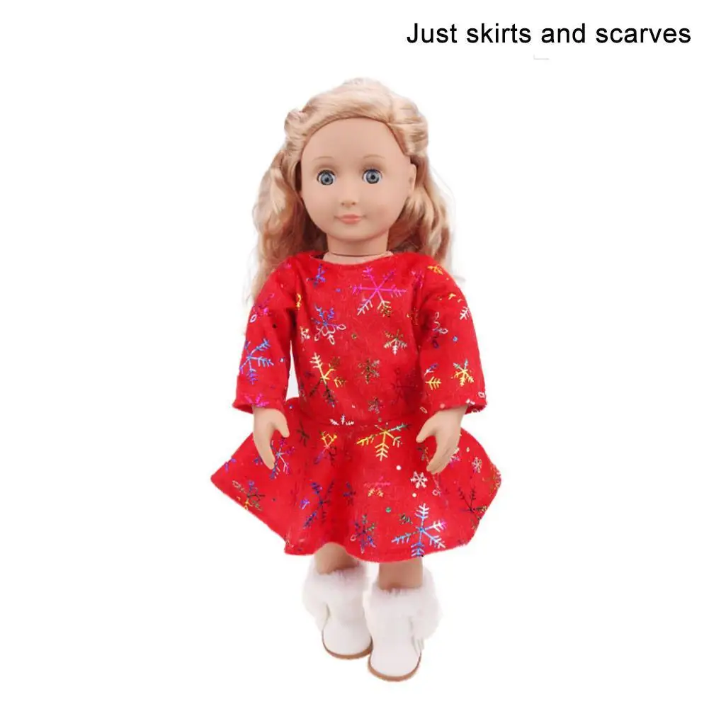 

Fashion 18 Inch Girl Doll Clothes Set Toy Accessories Gifts Doll Dress Scarf Toys Children's Educational Grils Winter N1U0