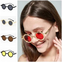 steampunk sunglasses unisex retro sun glasse round frame eyeglasses goggles anti uv spectacles funny hip hop eyewear a