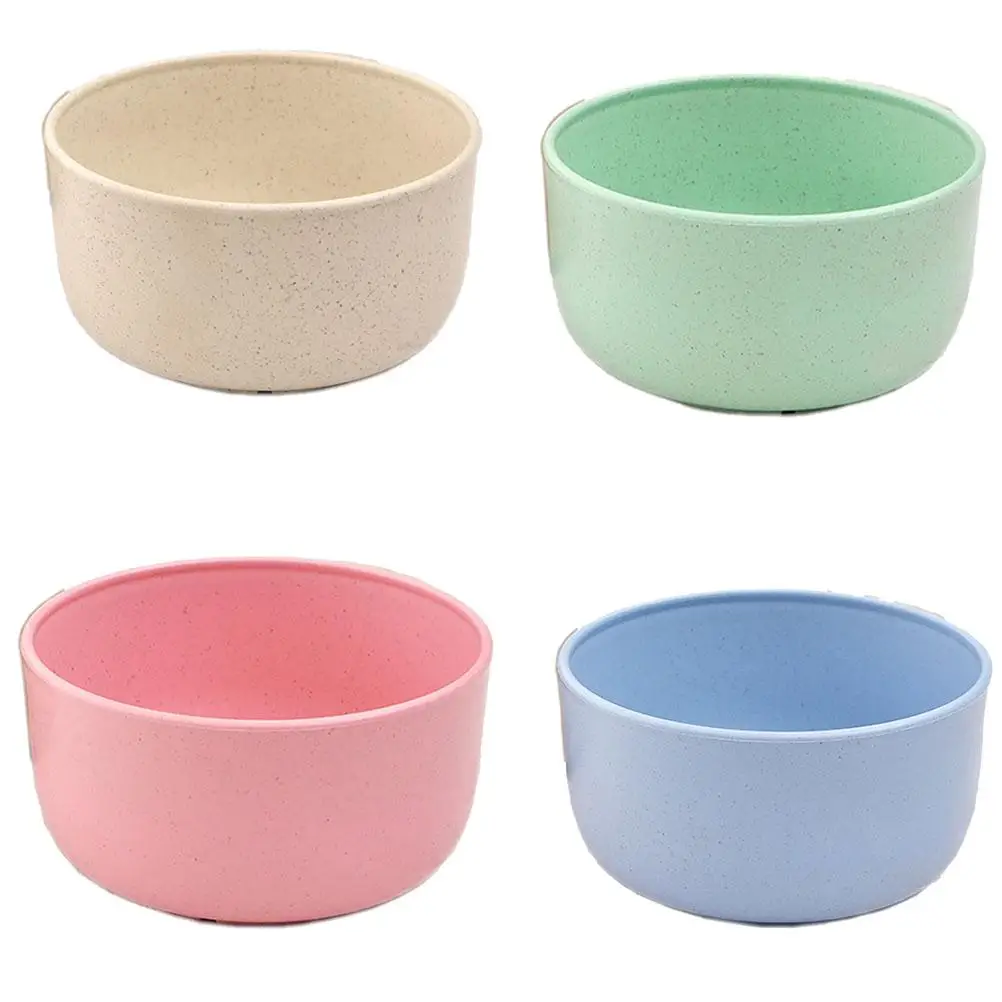 

4PCS Unbreakable Cereal Bowl Wheat Straw Fiber Lightweight Bowl Sets Dishwasher and Microwave Safe for Dinner Dessert Rice Soup