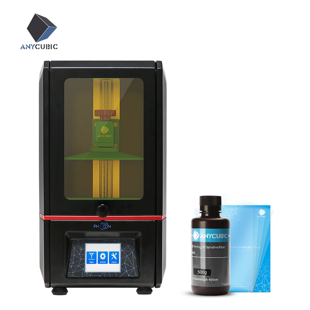 ANYCUBIC Фотон 3d принтер 405nm Смола SLA UV-LED цветной TFT экран настольный 3d принтер комплект 3d Drucker impressora