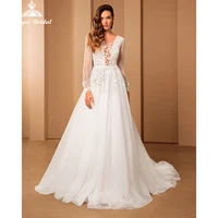 vintage puff sleeves wedding dress for woman backless civil floor length party gown a line plus size robe de soriee 2022