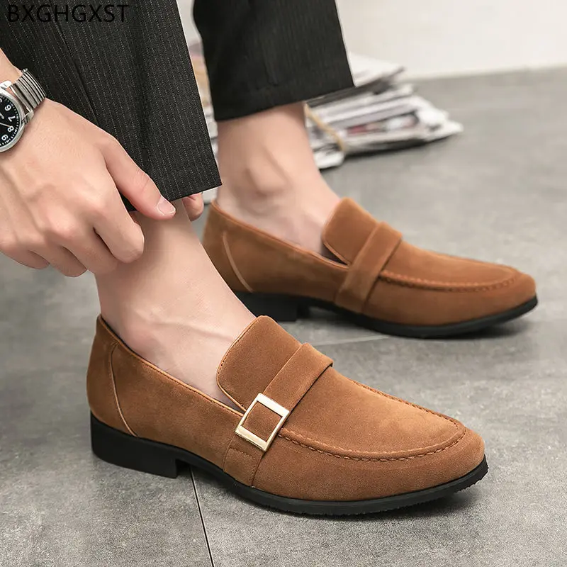 

Monk Strap Men Dress Shoes Italian Mocassin Party Shoes for Men 2023 Loafers Suede Shoes Men Chaussure Homme Zapatos De Hombre