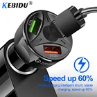 Автомобильное зарядное устройство Kebidu USB QC, 3A, автомобильное зарядное устройство для iPhone, быстрая зарядка USB, зарядное устройство для автомобиля, мотоцикла