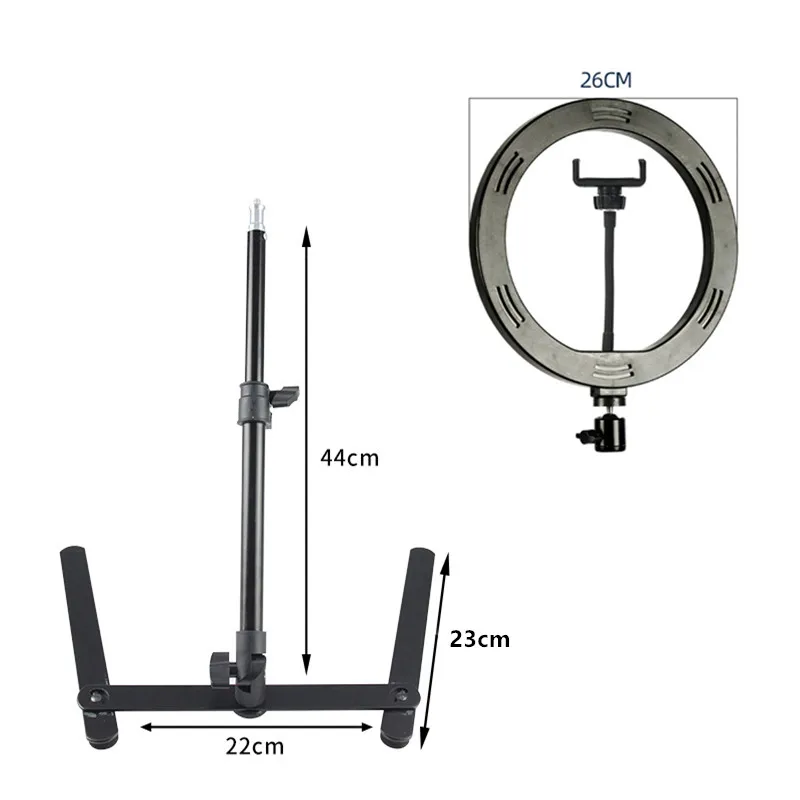 Светодиодный настольный кольцевой светильник для селфи студийный фотосъемки