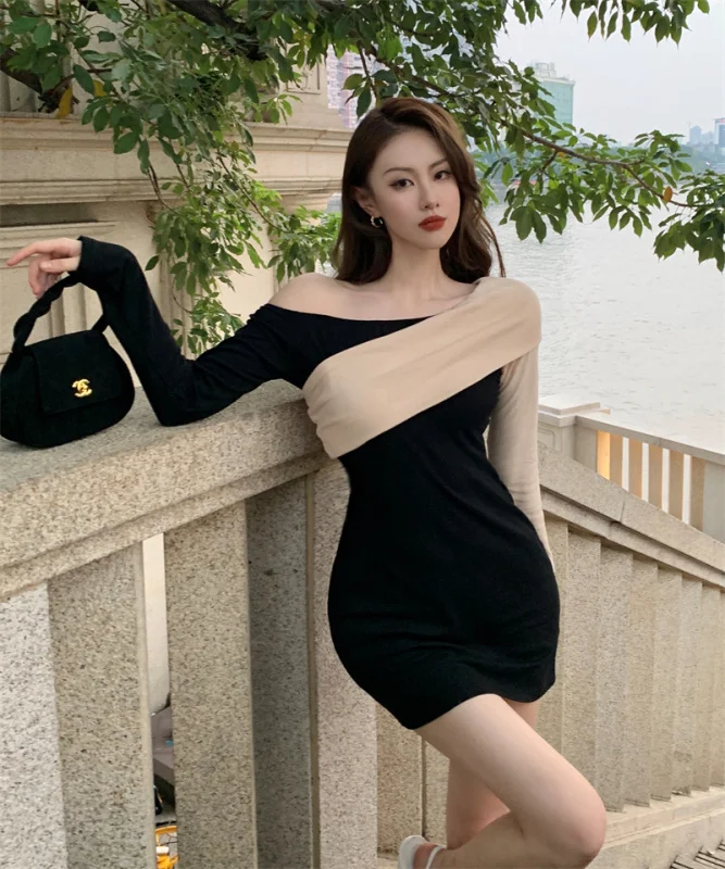 

Hot Girl Long Sleeve Dress Chic Set