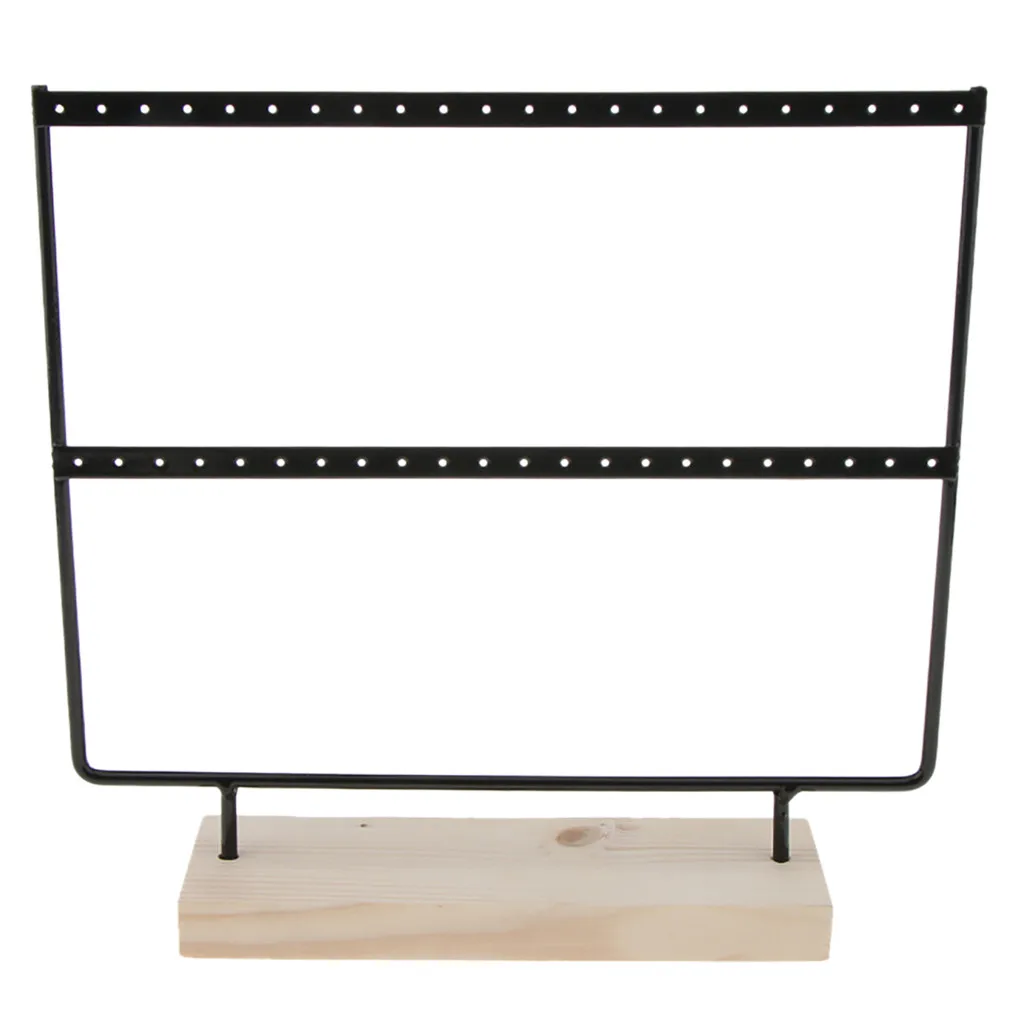 2020 Wood Base Metal Jewelry Holder Display Stand Dangle Earrings Hanging 44 Holes Beautiful Rack Hot | Дом и сад