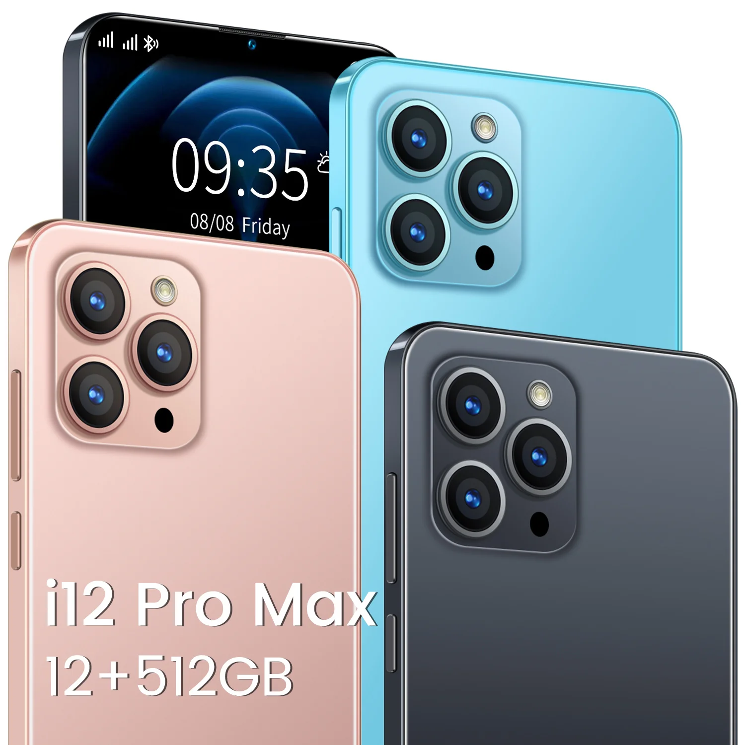

Mobile Phone i12 Pro Max 6.7 inch Andriod10 Phone 512GB 12GB Napdragon 888 10 Core Dual SIM 5800mAh Global Version Smartphones