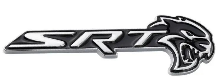 black and silver Для Dodge Challeng хром SRT 3D Металлическая Автомобильная боковая эмблема наклейка задний багажник эмблемы Стайлинг автомобиля Наклейка - Название цвета: black and silver