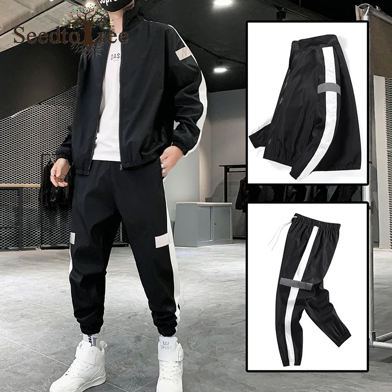 

Men's and Women's Casual Suit Fashion Hooded Jacket Men's Overalls Suit Men's Sets Couple Outfit