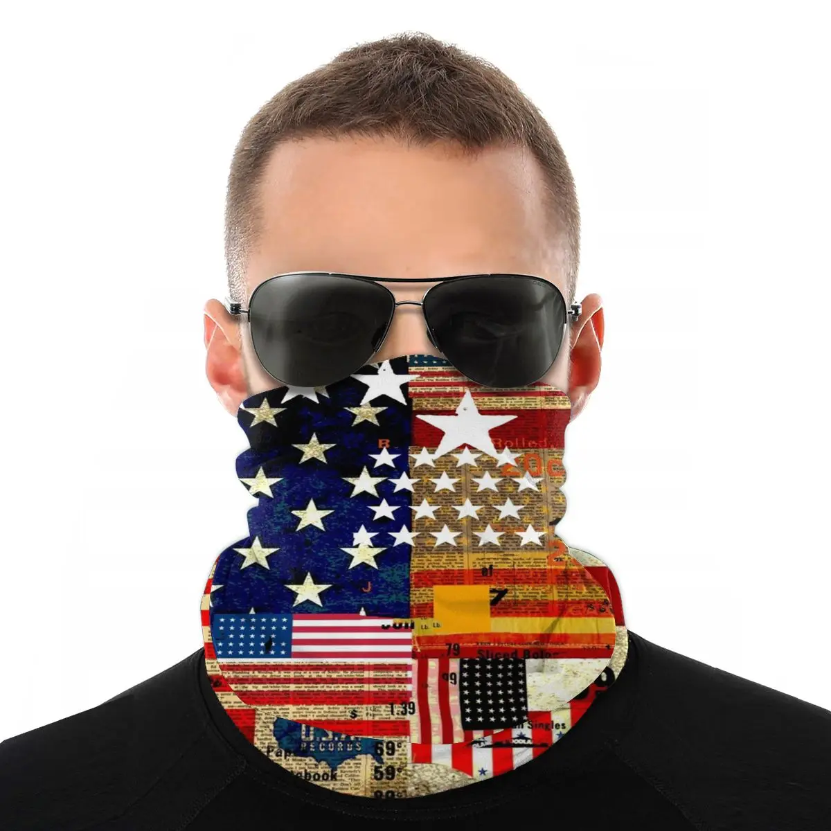 

AMERICAN FLAG Scarves Neck Face Mask Unisex Halloween Neck Warmer Seamless Bandanas Windproof Headwear Cycling Camping