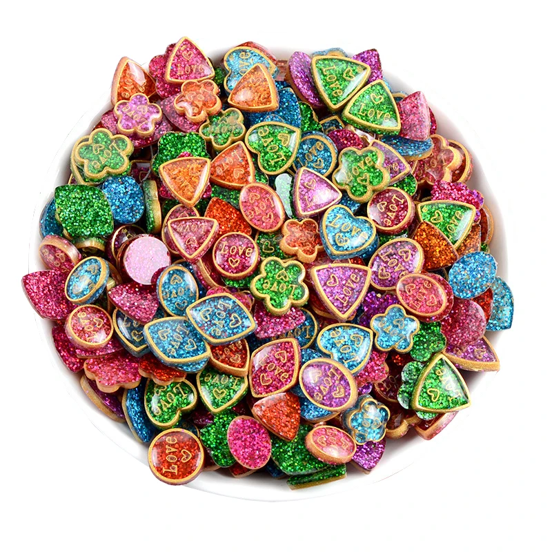 XUNZHE 20-100 шт. плоская задняя пластиковая любовь Бриллиант Круглый Сделай Сам резиновые украшения для волос банты зажимы Аксессуары Пластиковые Кабошоны Украшение