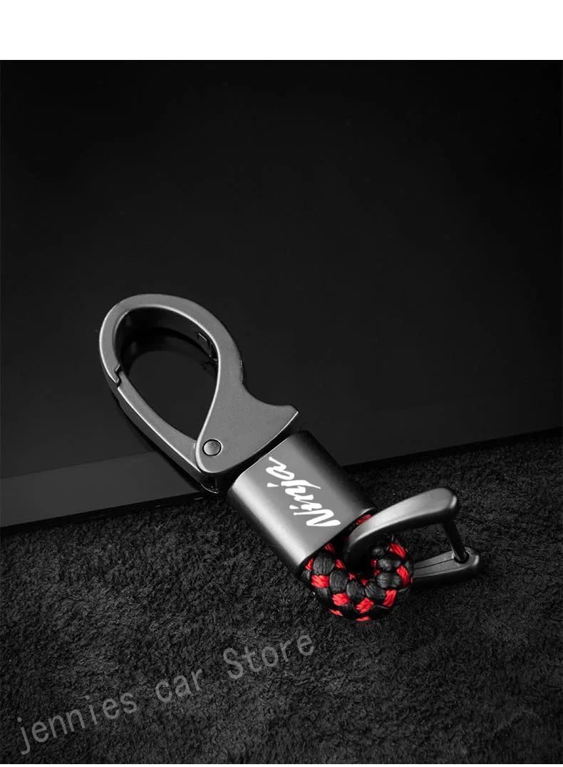 

For KAWASAKI NINAJ 300 ninja 400 250 250r 650 Custom logo hanging waist with metal leather cord keychain