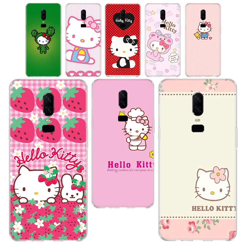 Erilles Мультфильм Крутой hello kitty телефон оболочка для Oneplus 1 + 7 Pro 6 6T 5 5T 3T 7Pro Мягкий