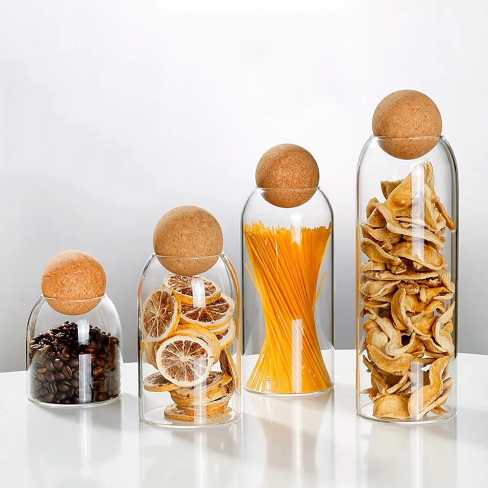 Стеклянная банка из пробки без содержания свинца с крышкой емкость для хранения