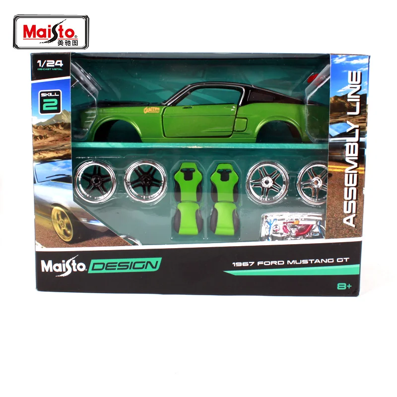 Maisto 1:24 модель автомобиля ручная сборка зеленый автомобиль игрушка в подарок для