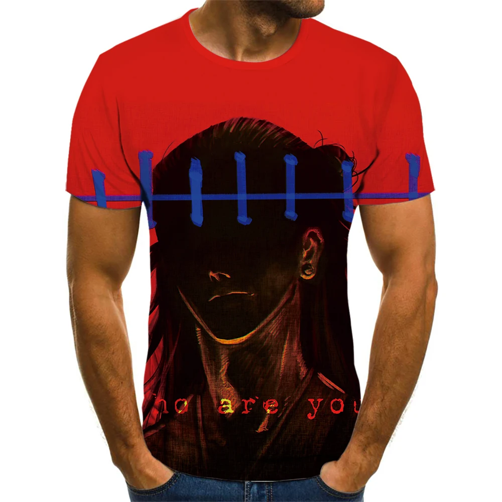 

20213D Printing Japanese Animation Jujutsu Kaisen Summer Fashion Men's Short Sleeve Handsome Casual T-Shirt Street Hip Hop Style
