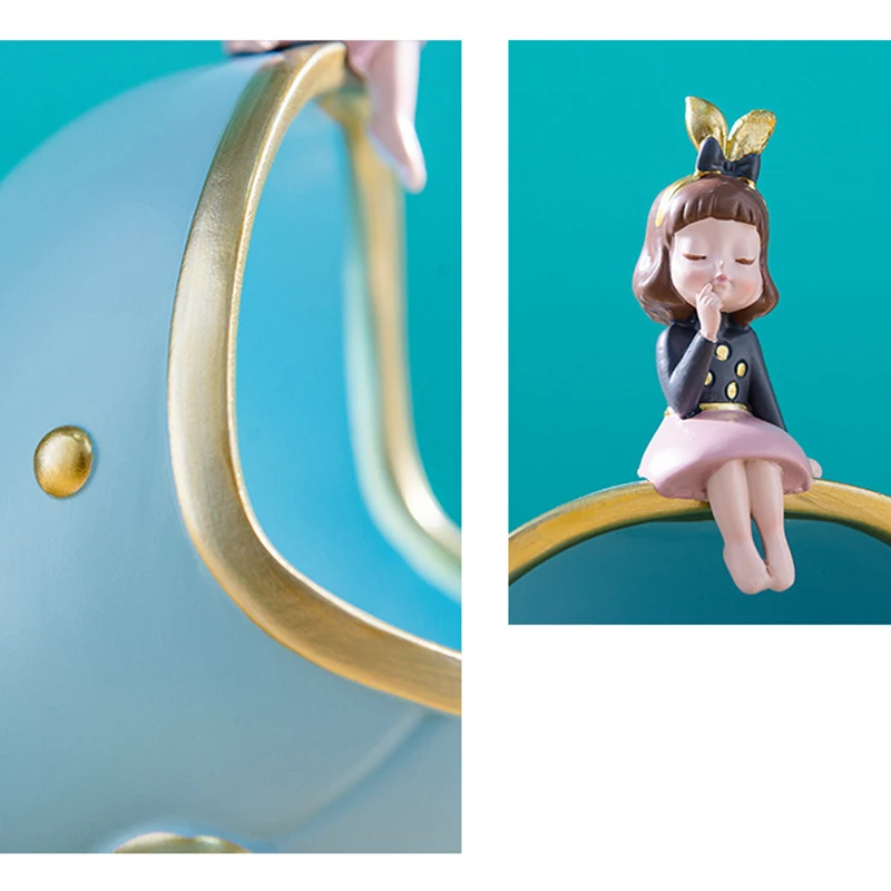

Multifunctional Cute Girl Blowing Bubbles Cartoon Animal Storage Box for Home Office Storage FBS889