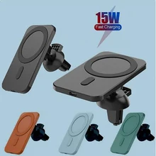 Magnetic Car Wireless Chargers Qi Phone Charger Air Vent Phone Holder Stand for iphone 12 13 Pro Max Magnet Fast Charging 15W