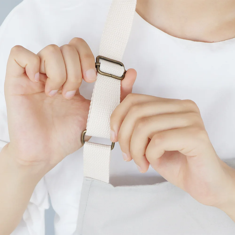 

Nordic Simple Canvas Apron Cotton Linen Adjustable Apron for Adult Fashion Apron Creative Oilproof Waterproof Apron Oversleeve