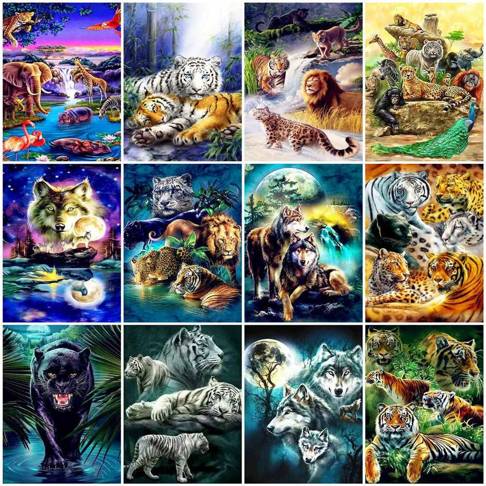 

EverShine Diamond Painting Lion Handmade Gift 5D DIY Diamond Embroidery Animals Hot Sale Leopard Mosaic Wolf Home Decorations