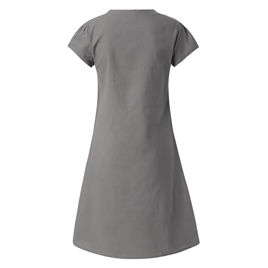 

Women's Cotton and linen Casual Dresses Summer Style Feminino Vestido shirt Plus Size Ladies Dresses 2021 New vestito
