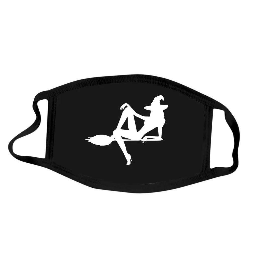 1 шт. Хэллоуин черный хлопок рот маски вечерние защита принт ведьмы маска для лица