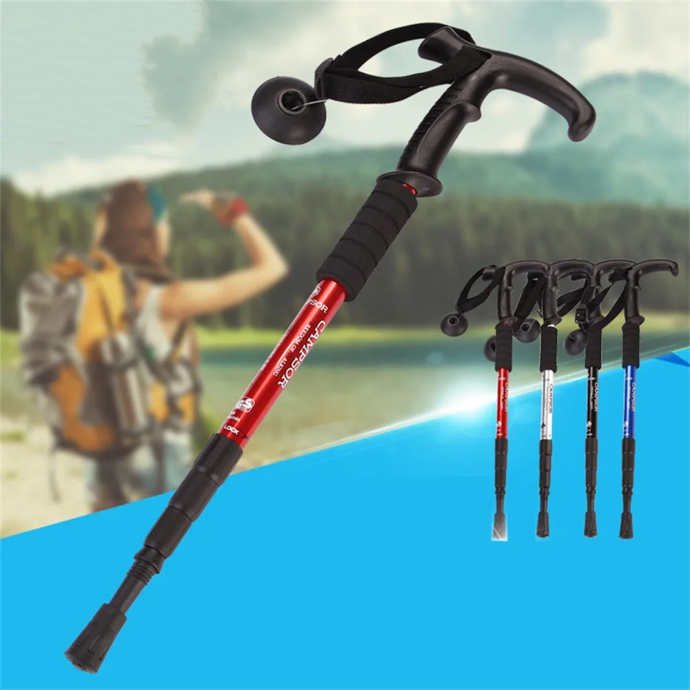 Telescopic 4-Section Antishock Trekking Pole Outdoor Anti-slip Walking Pair Stick Removable Hiking Accs | Спорт и развлечения