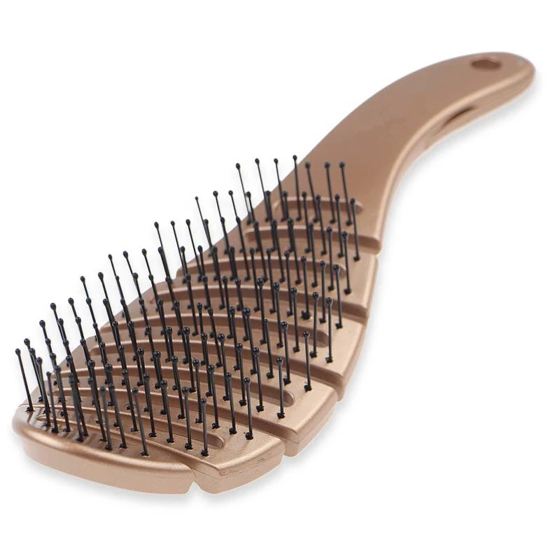 Розовая Золотая щетка для волос массажная расческа кожи головы Женская