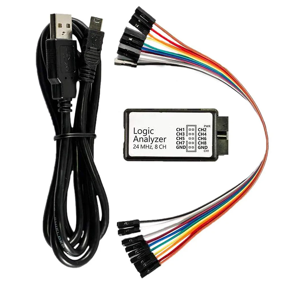 Сетевой анализатор LA1002 портативный мини USB 5 МГц 24 м 8 каналов логики набор