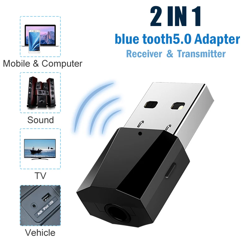 Usb адаптер bluetooth 5 0 для компьютера ПК наушники колонок автомобиля Приемник звука