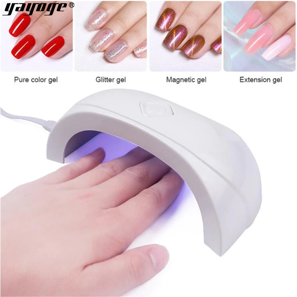 Yayoge 18W Mini Portable Nail Lamp USB Charge Nail Dryer 60s Timer LED UV Light Fast Dry Gel Poly | Красота и здоровье
