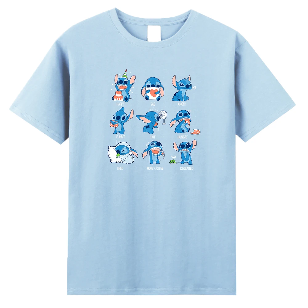 

Disney Cute Stitch Ohana T-shirt Men Cartoon Tops Summer 2021 New Arrivals Lilo Stitch Clothes Harajuku Casual Male Tee shirt