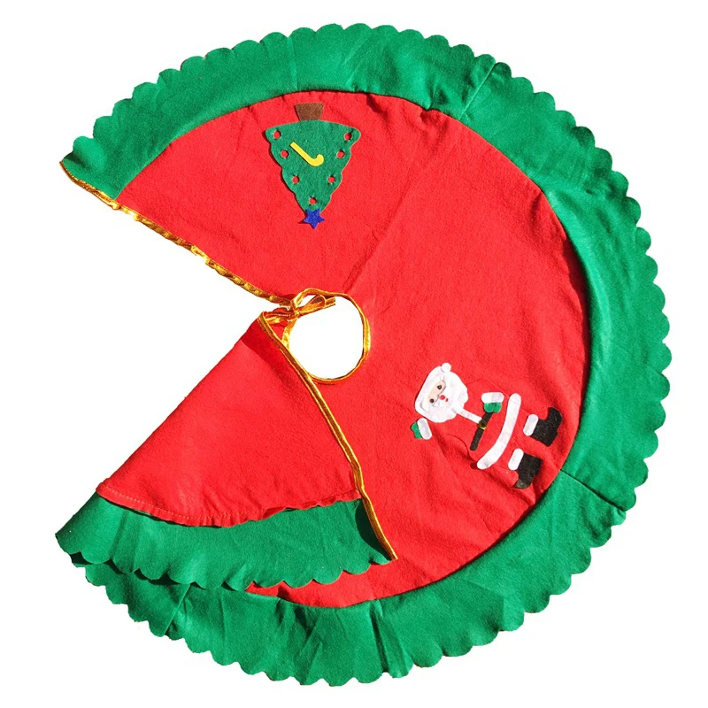 90 см Новогоднее украшение из нетканого материала Рождественская елка юбка Санта