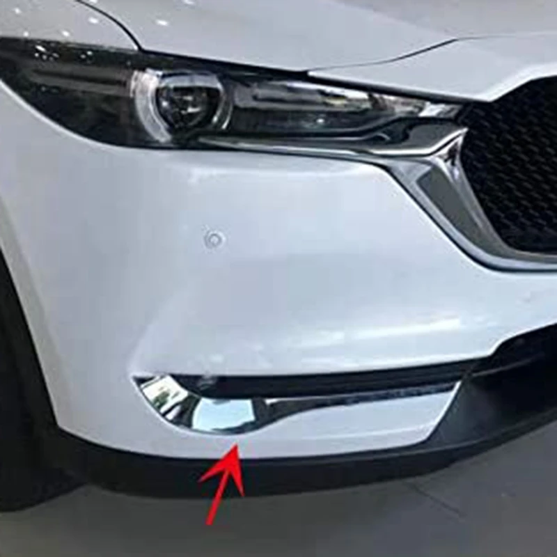 

2PCS Front Fog Lamp Lamp Eyebrow Cover Decorate Trim for Mazda CX5 CX-5 2017 2018 2019