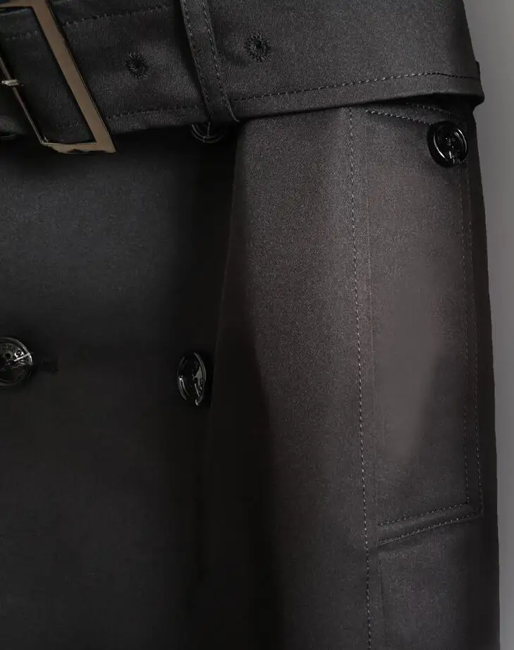 

Mens trench coats man spring autumn black coat men Single-breasted clothes slim fit overcoat long sleeve 2020 designer spring