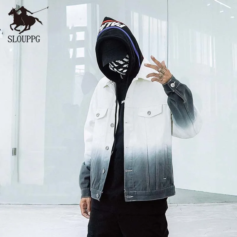 Весенне-осенняя мужская верхняя одежда новая куртка на молнии градиентного