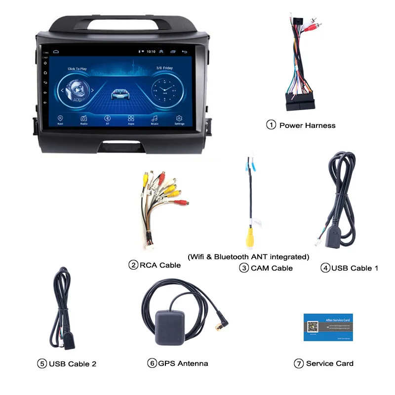 Автомобильный мультимедийный плеер для Kia Sportage R 10-16 Android GPS большой экран