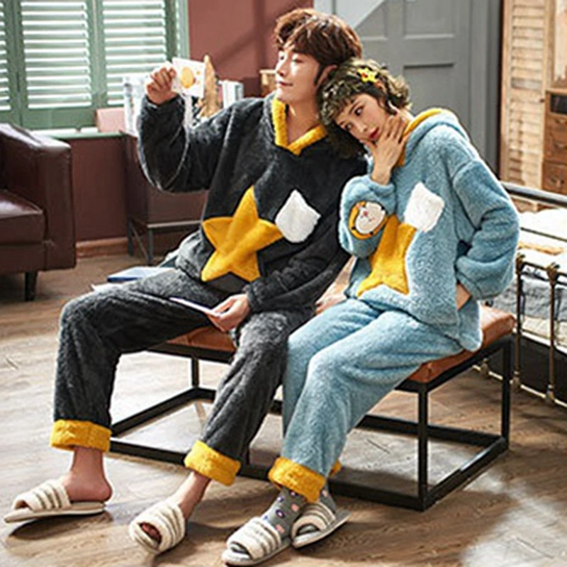 Милый Пижамный комплект для женщин панда Фланелевая пижама Зимняя обувь пары