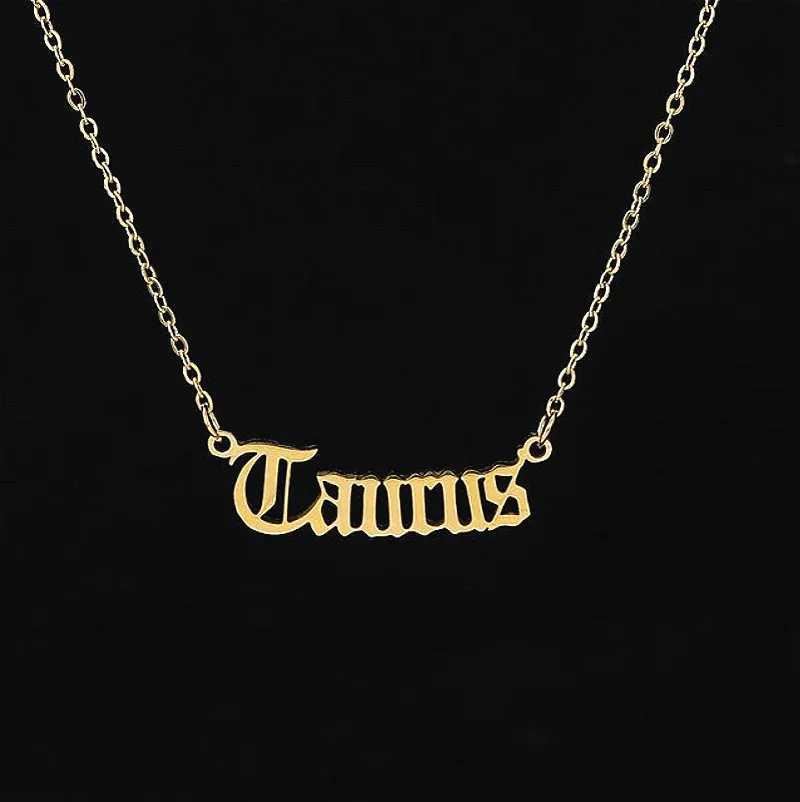 2020 Style Constellation Zodiac Necklaces Jewelry for Women Fashion Designed Letter Sagittarius Leo Collier | Украшения и
