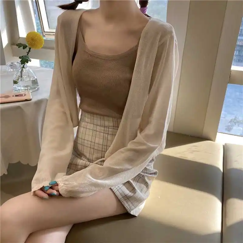 Вязаный кардиган пальто женский свободный универсальный топ с длинными рукавами