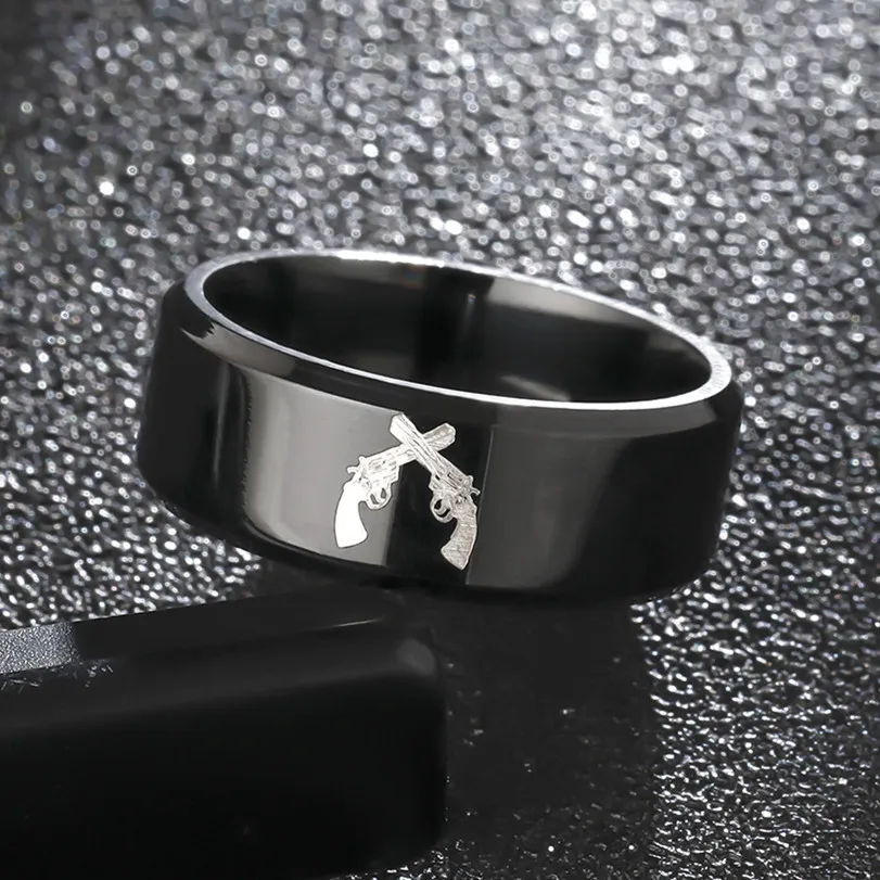 MOREDEAR 8 мм титановое кольцо для мужчин и женщин мужское вращающееся пистолета |