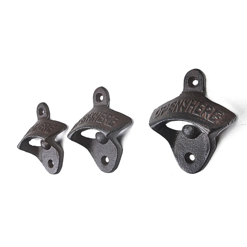 Винтажная чугунная ретро-открывалка doбели для пивных бутылок настенная