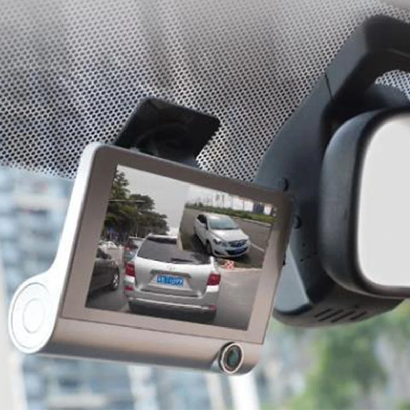 

4in 1080P Car Three Lens Night Vision Driving Recorder Loop Recording Motion Detection Gravity Sensor Reversing Camera